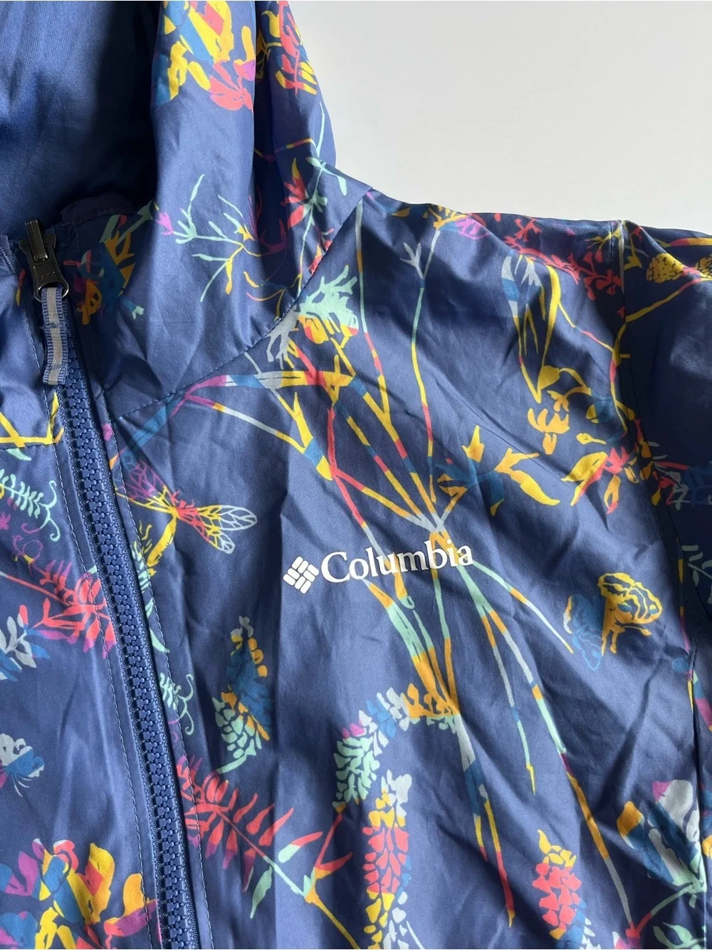 Columbia Reversible lilac Hooded rain Jacket with Floral Print